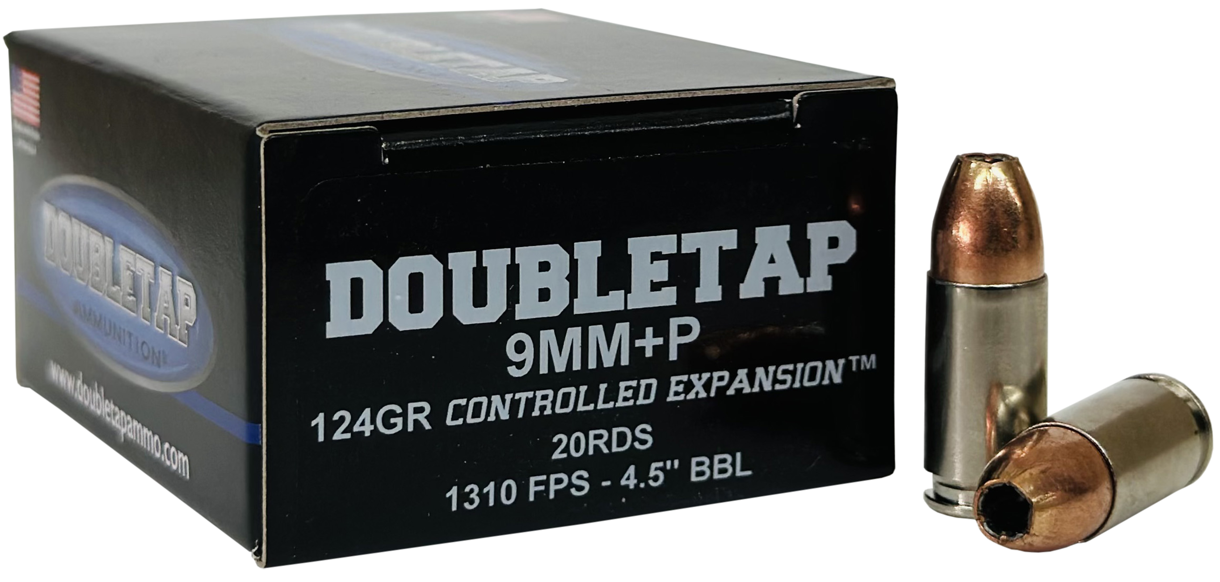 DoubleTap Ammunition 9MM124HP20   9mm+P 124gr Controlled Expansion JHP 20 Rounds