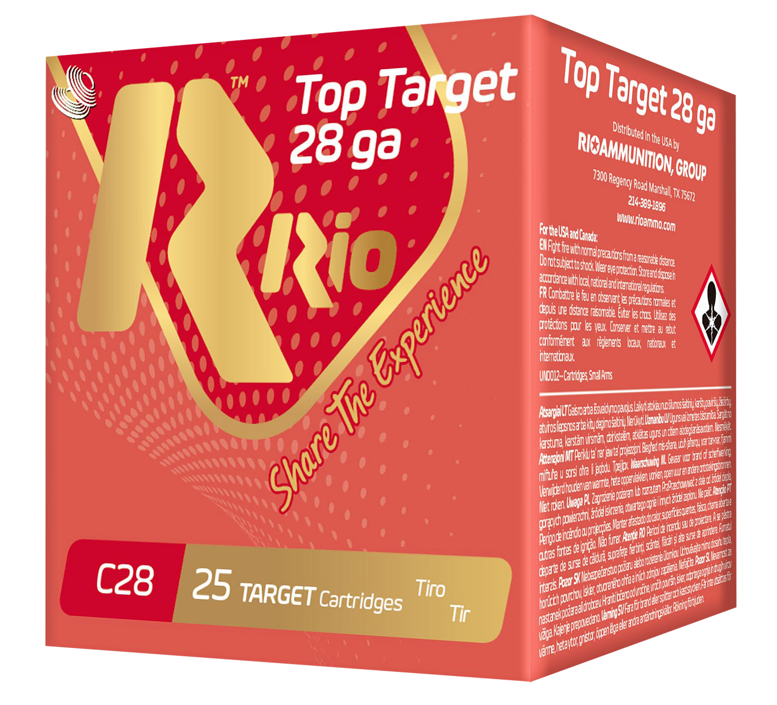 Rio Ammunition RC289 Top Target  28 Gauge 2.75" 3/4 oz 9 Shot 25 Rounds