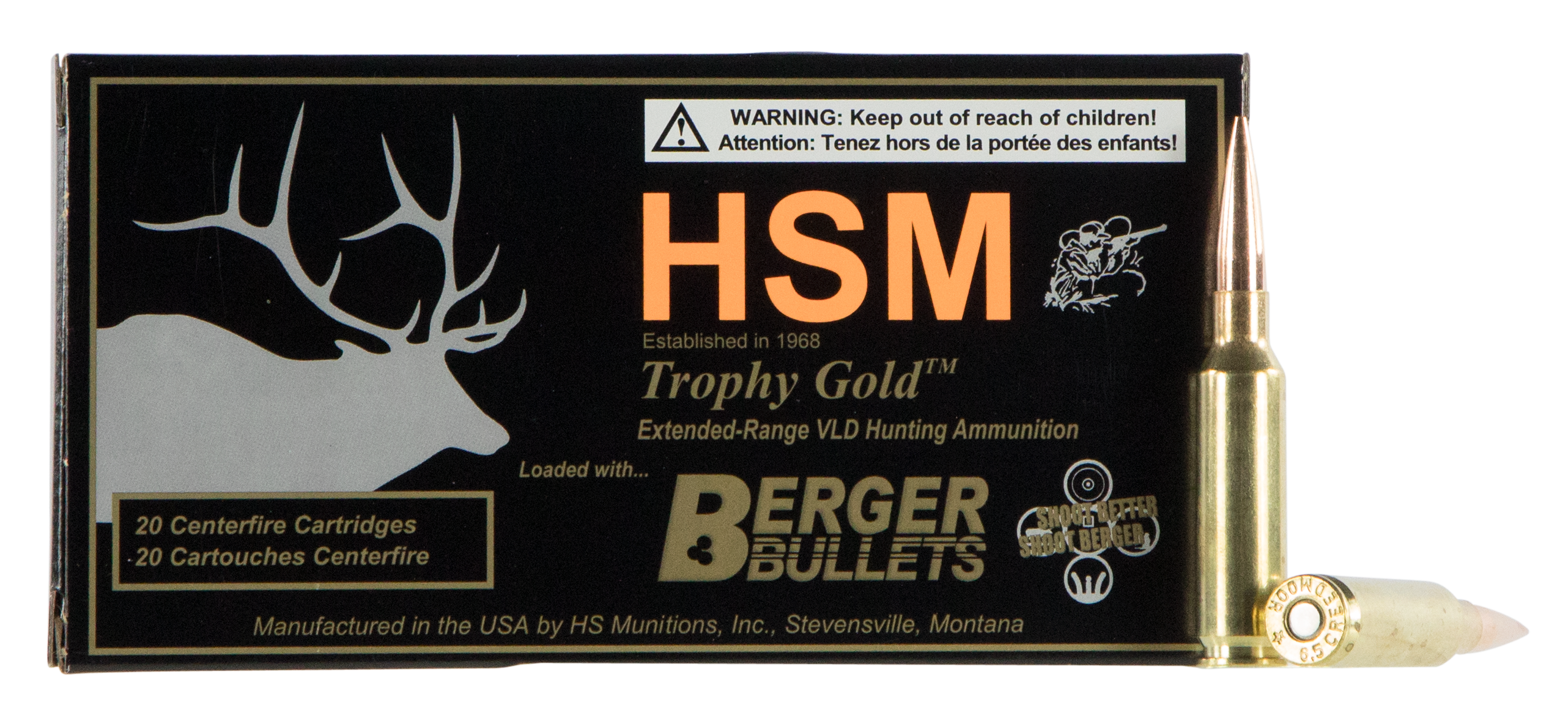 Hsm Trophy Gold, 6.5 Creedmoor, Berger Hunting VLD Match, 130 Grain, 20 Rounds
