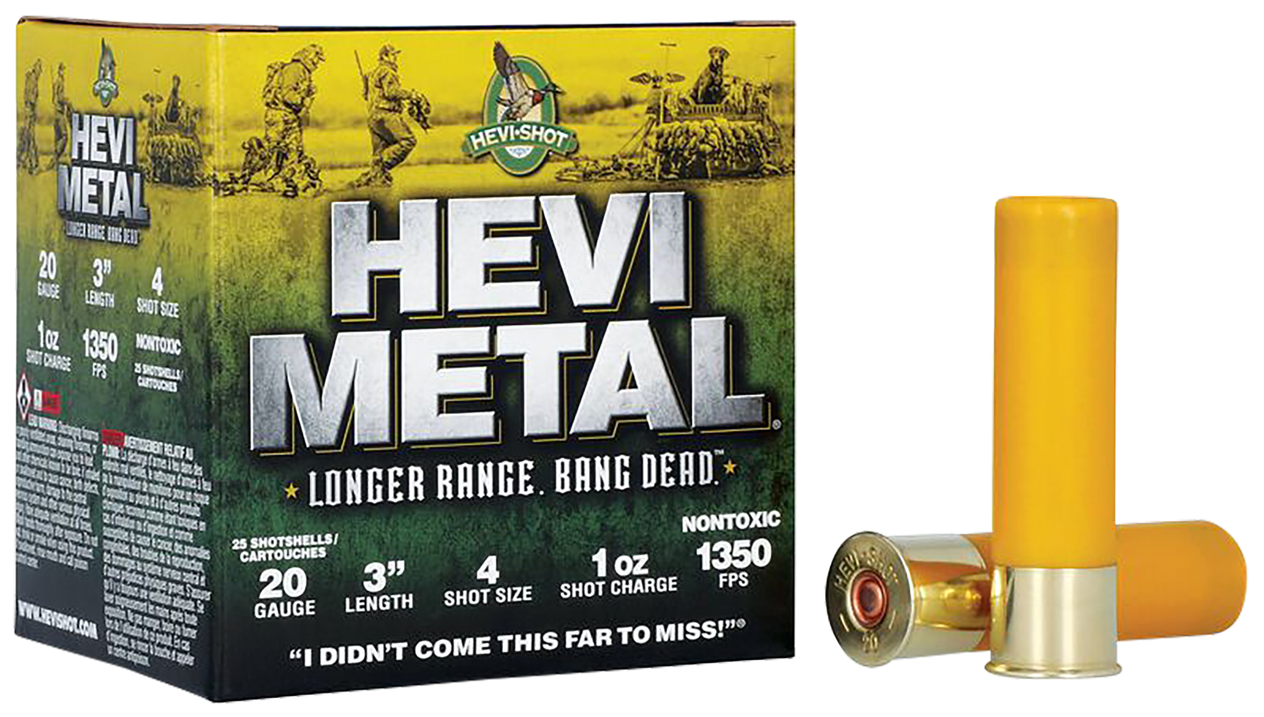 HEVI-Metal HS39004 HEVI-Metal Longer Range 20Gauge 3" 1oz 4Shot 25 Rounds