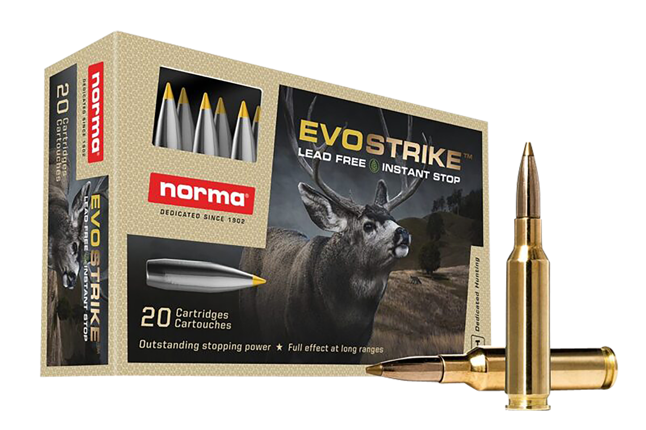 Norma Ammunition 20166482 Dedicated Hunting Evostrike 6.5Creedmoor 93gr Polymer Tip Boat Tail 20 Rounds