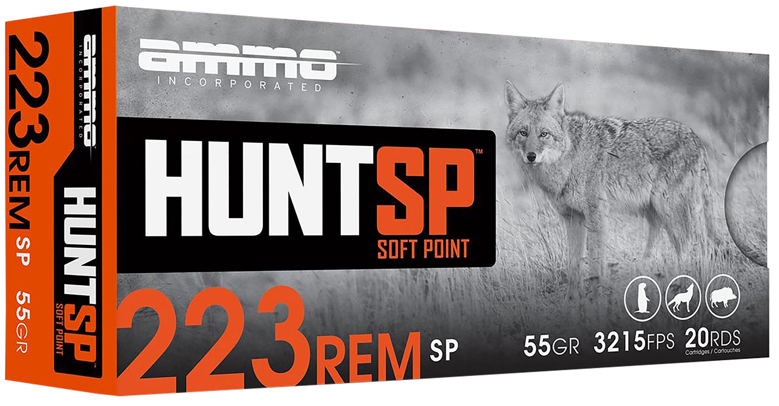 Ammo Inc 223055SPA20 Hunt  223Rem 55gr Soft Point 20 Rounds