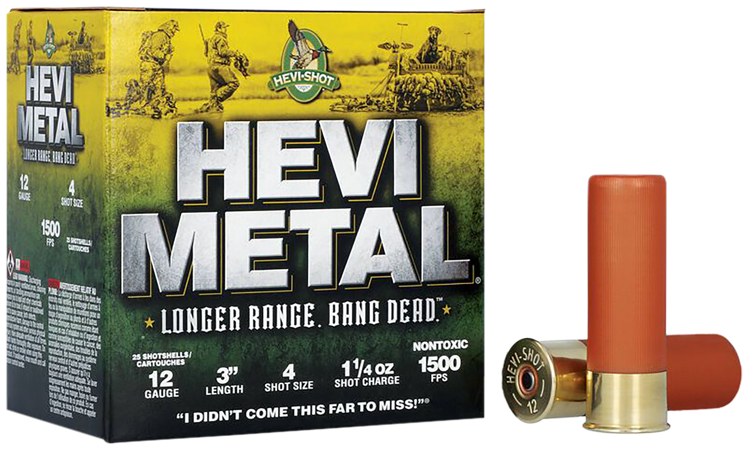 HEVI-Metal HS38004 HEVI-Metal Longer Range 12Gauge 3" 1 1/4oz 4Shot 25 Rounds
