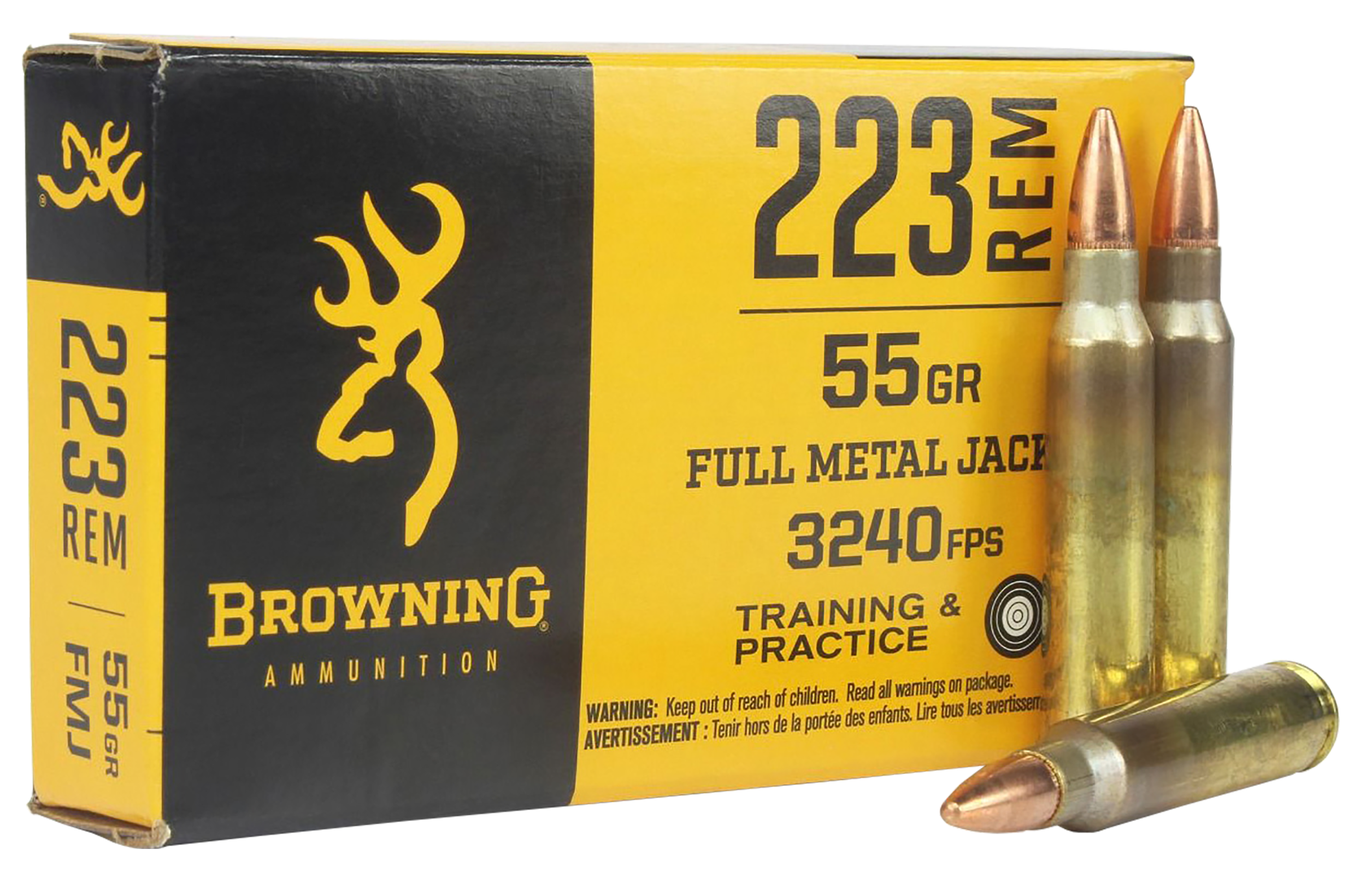 Browning Ammo 223 Remington Full Metal Jacket 55 Grain 20 Rounds