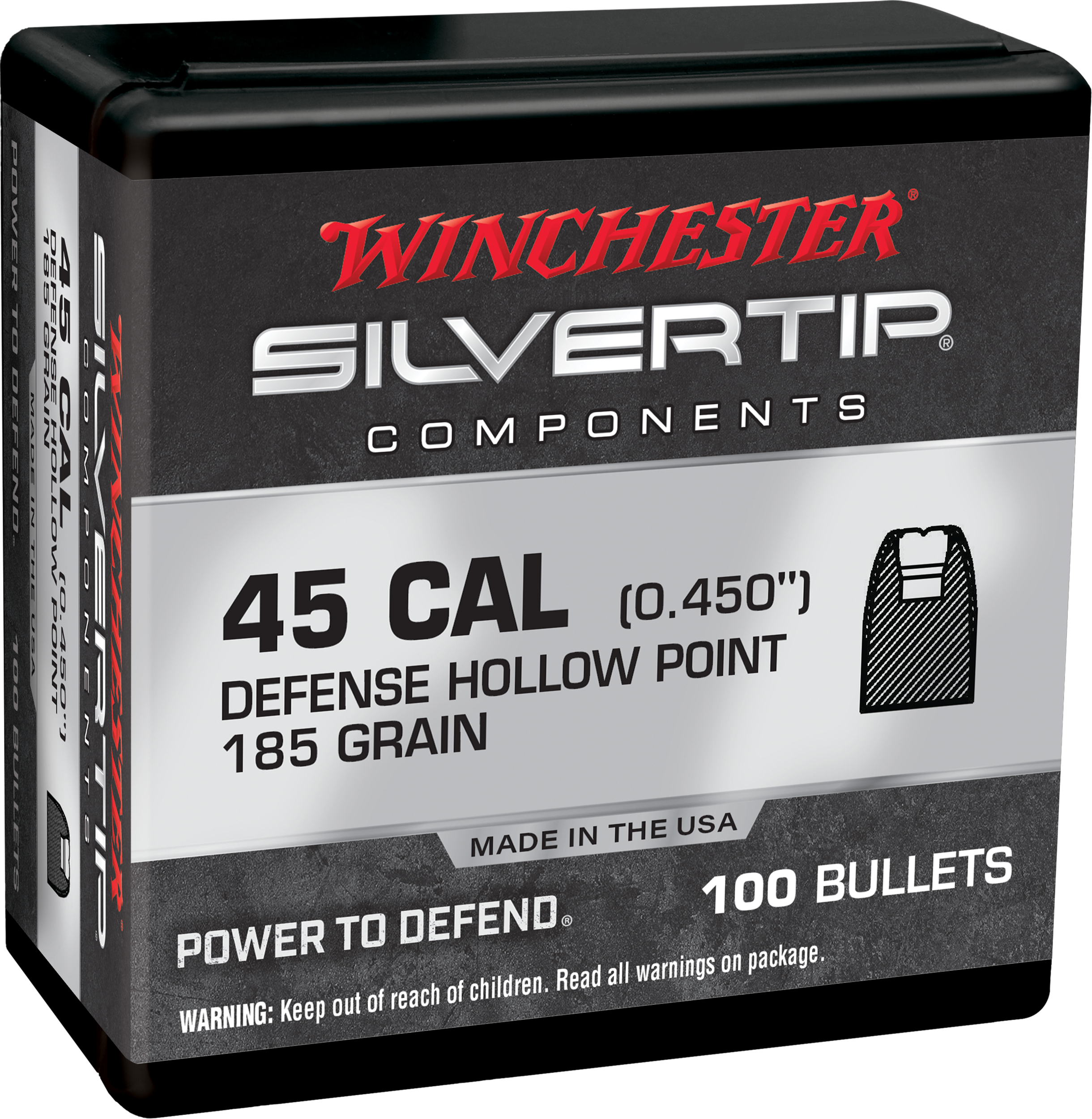 Winchester Silvertip 45 ACP JHP 185 Grain 100 Rounds