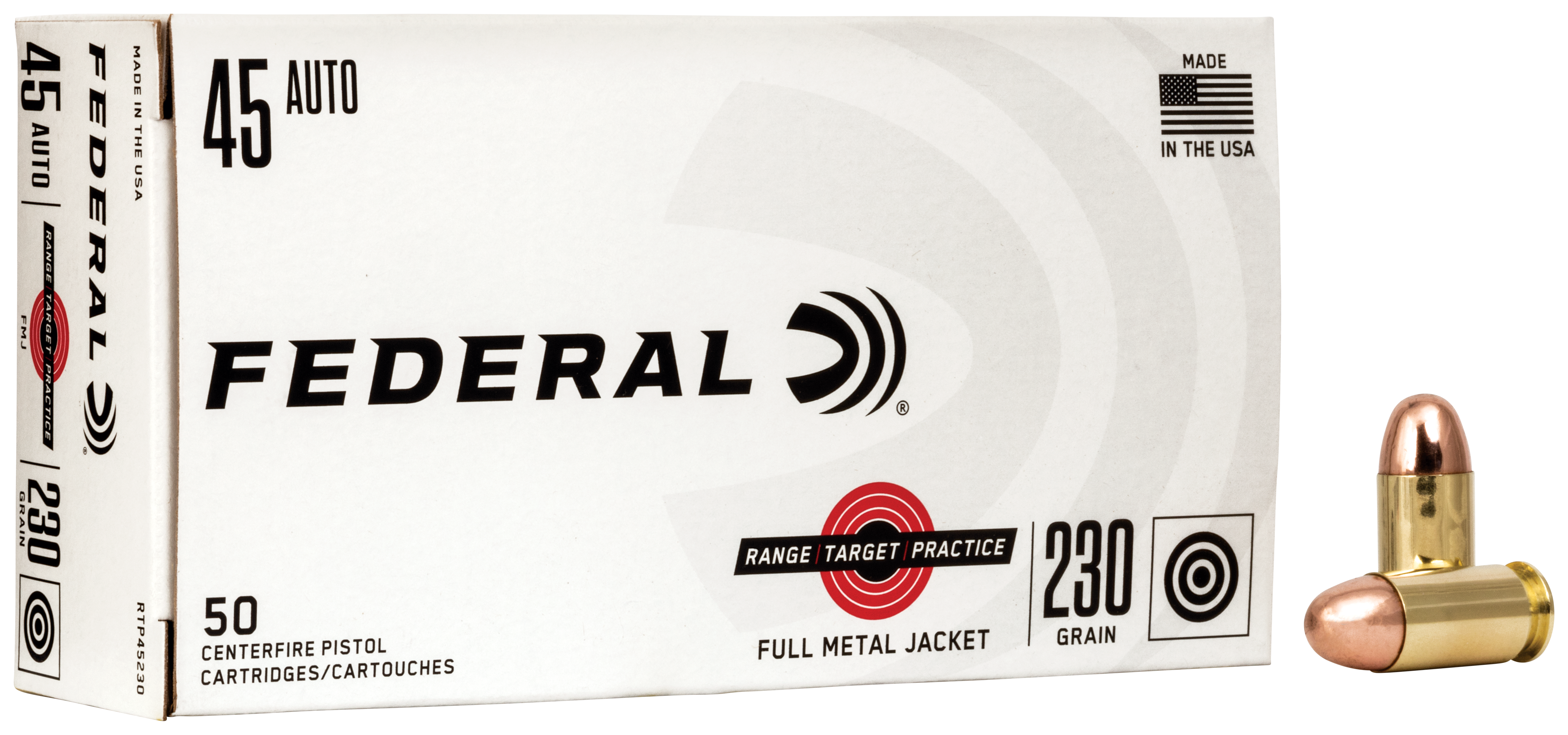 Federal RTP45230 45 ACP Full Metal Jacket 230 Grain 50 Rounds