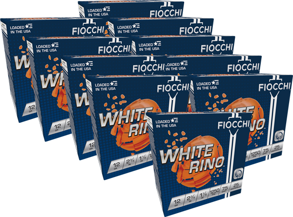 Fiocchi White Rino 12 Gauge Lead Shot 1-1/8 Ounce 25 Rounds