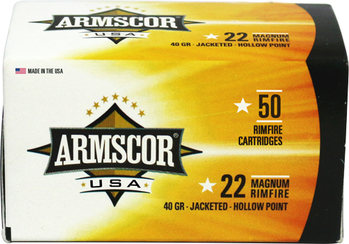 Armscor 22WMR Jacketed Hollow Point 40 Grain 50 Rounds