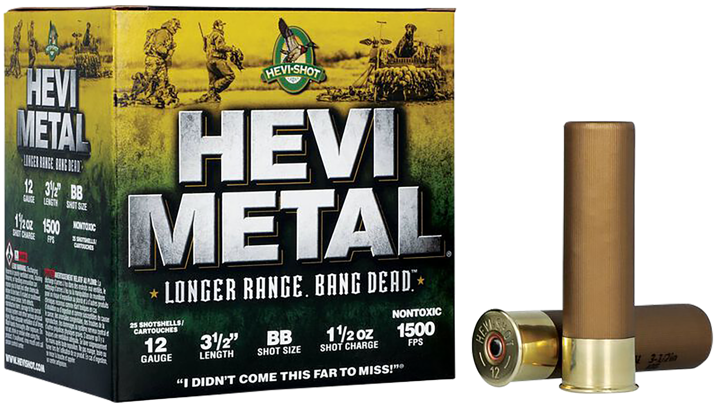 HEVI-Metal HS38588 HEVI-Metal Longer Range 12Gauge 3.50" 1 1/2oz BBShot 25 Rounds