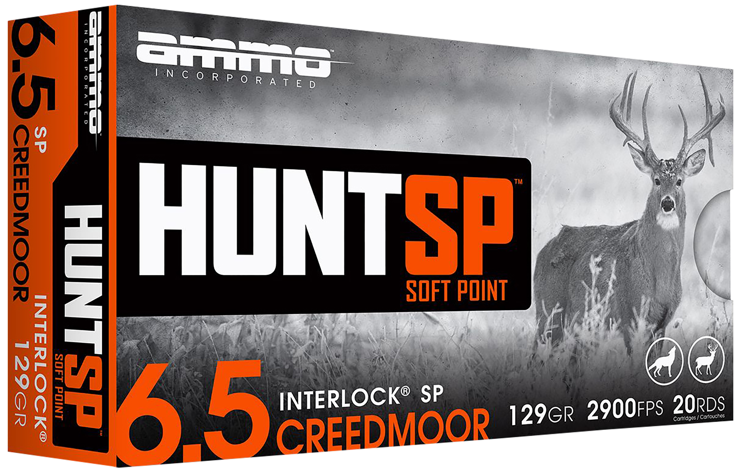 Ammo Inc 65CM129SPA20 Hunt 6.5Creedmoor 129gr Soft Point 20 Rounds