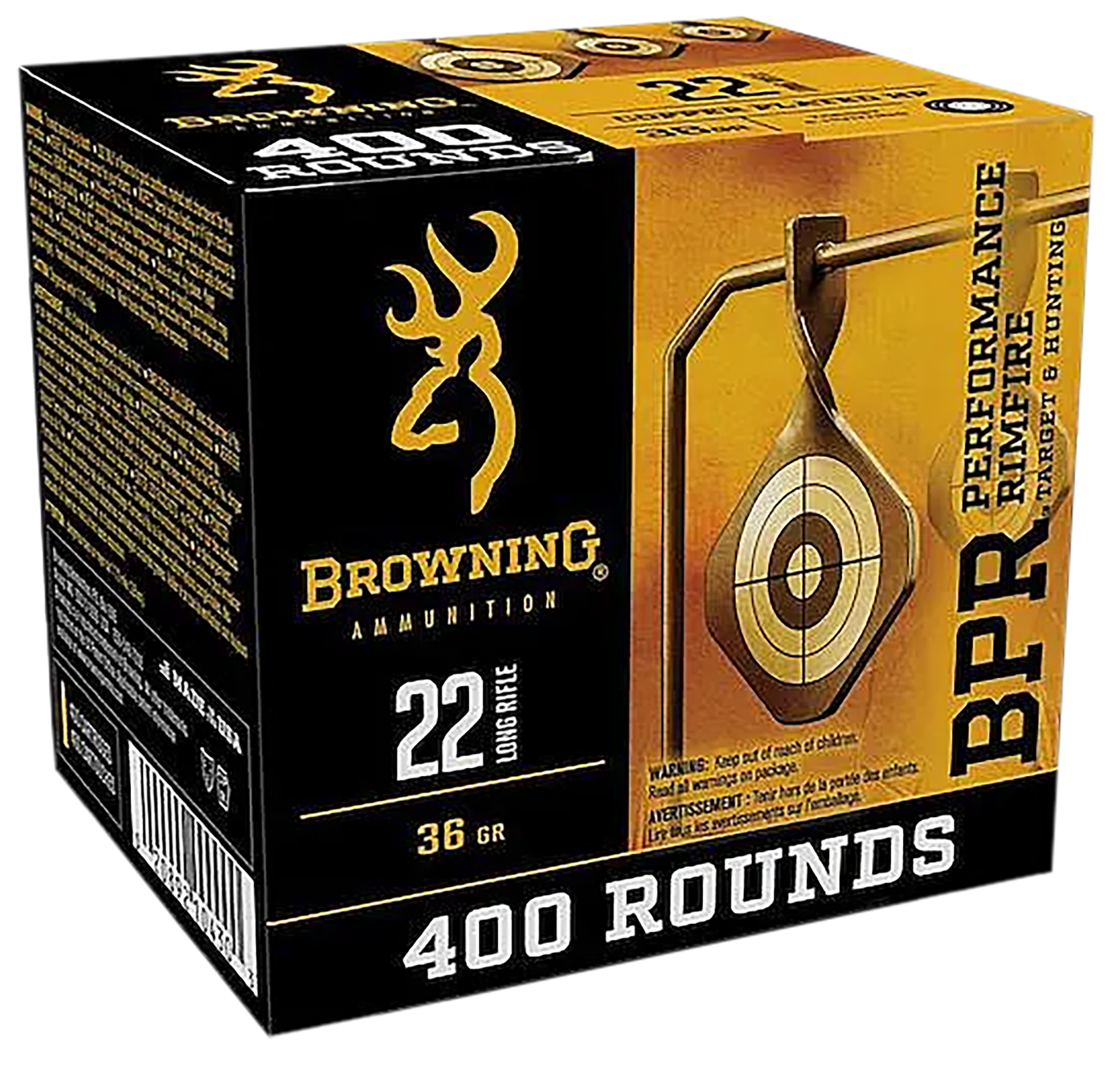 Browning, HazAir, 22 Long Rifle, Plated Hollow Point, 36 Grain, 400 Rounds