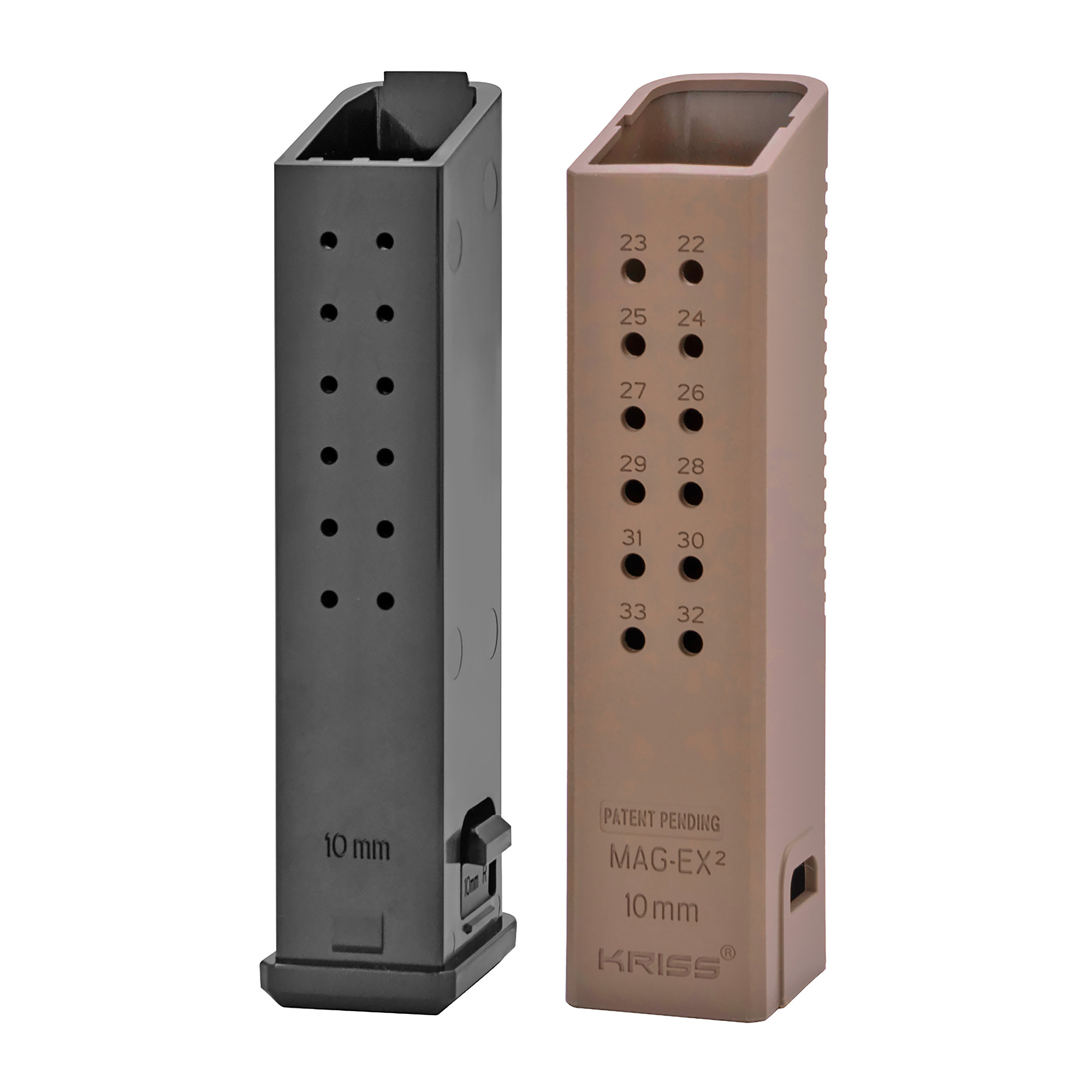 Kriss MagEx2 Kit for Glock 20 10mm 18 Round Magazine Extension Flat Dark Earth 3PK