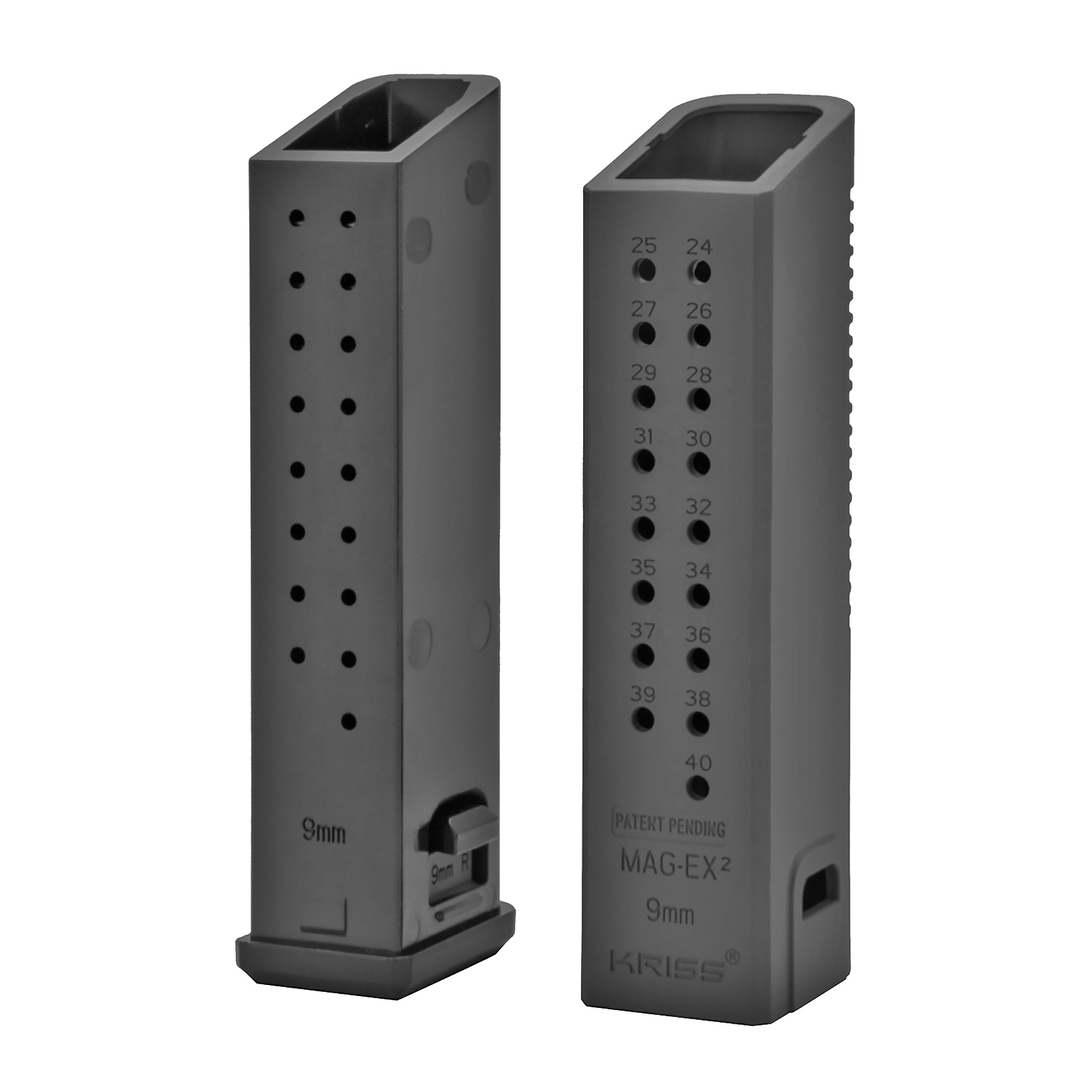 Kriss MagEx2 Kit for Glock 17 and Kriss Vector 9mm 23 Round Magazine Extension 3 Pack