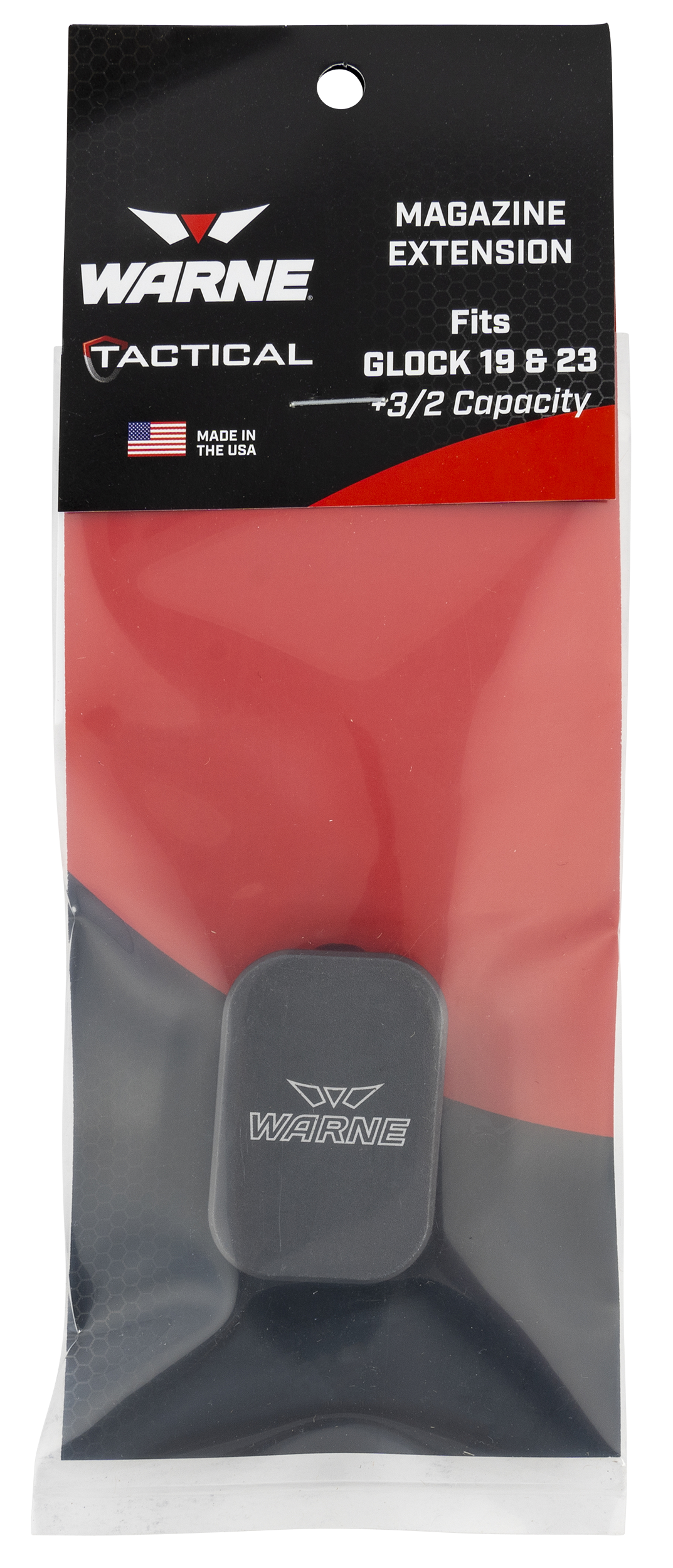 Warne MEG1932GR Magazine Extension 6061-T6 Aluminum Gray for Glock 19 23