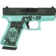 Glock G43X 9mm Luger 3.4in 10rd Sugar Skull Grip Tiffany Blue