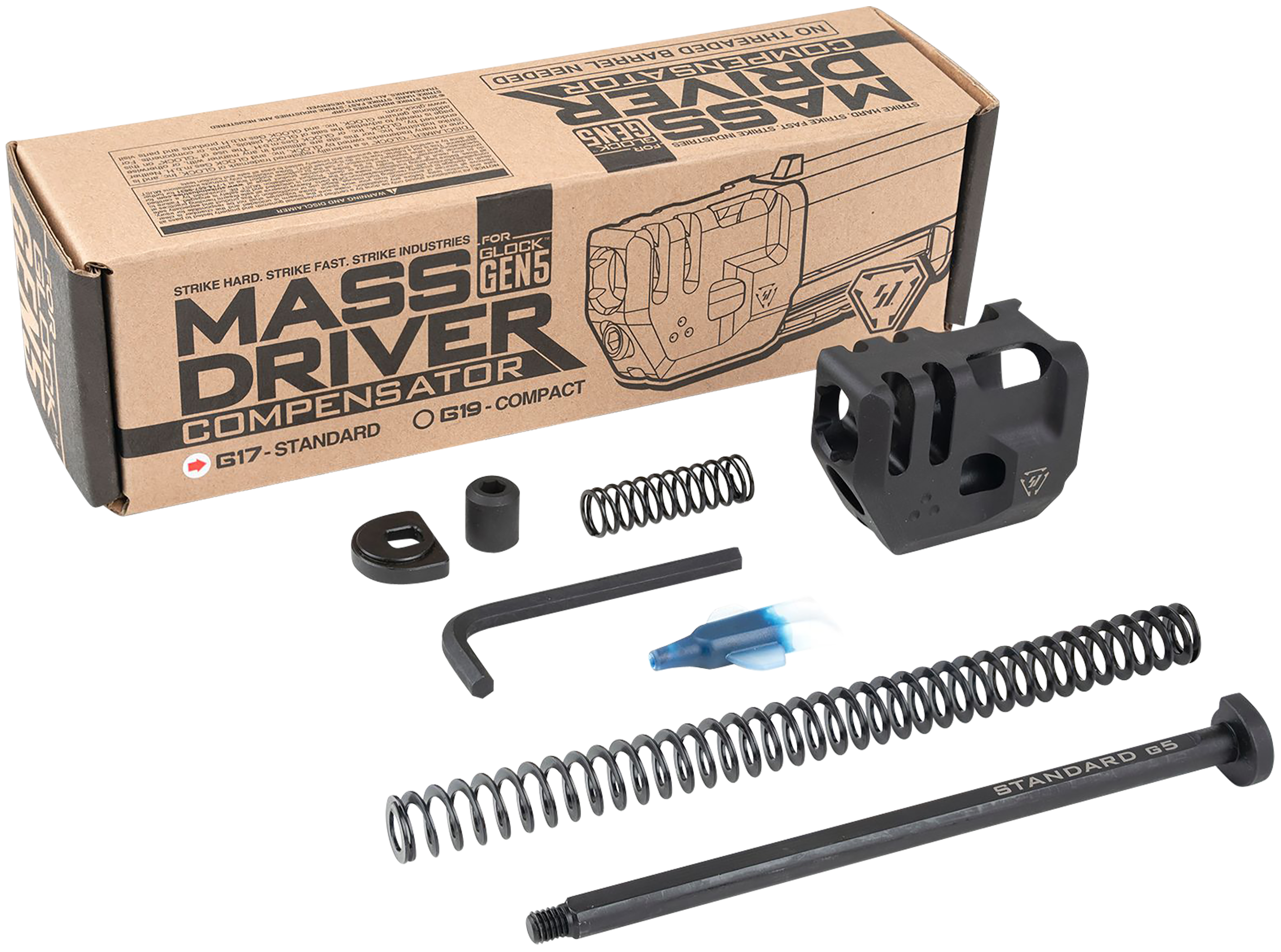Strike Industries G5MDCOMPS Mass Driver Compensator for Glock 17 Gen 5 9mm Luger