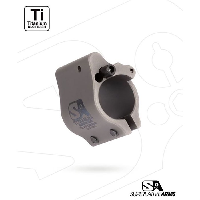 Superlative Arms AR-15 Clamp On Titanium Adjustable Gas Block Gray .875
