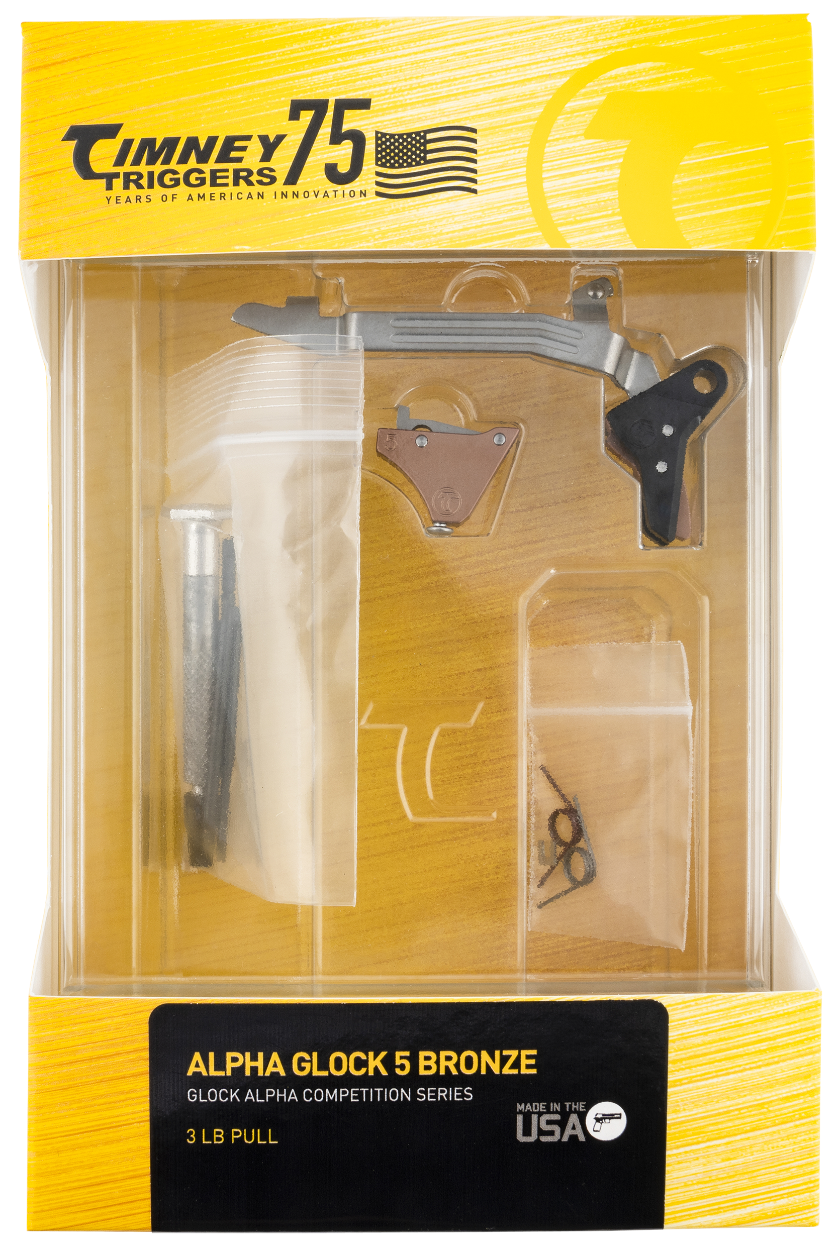 Timney Triggers Alpha Competition Bronze Straight Trigger for Glock Gen5 and Glock 44