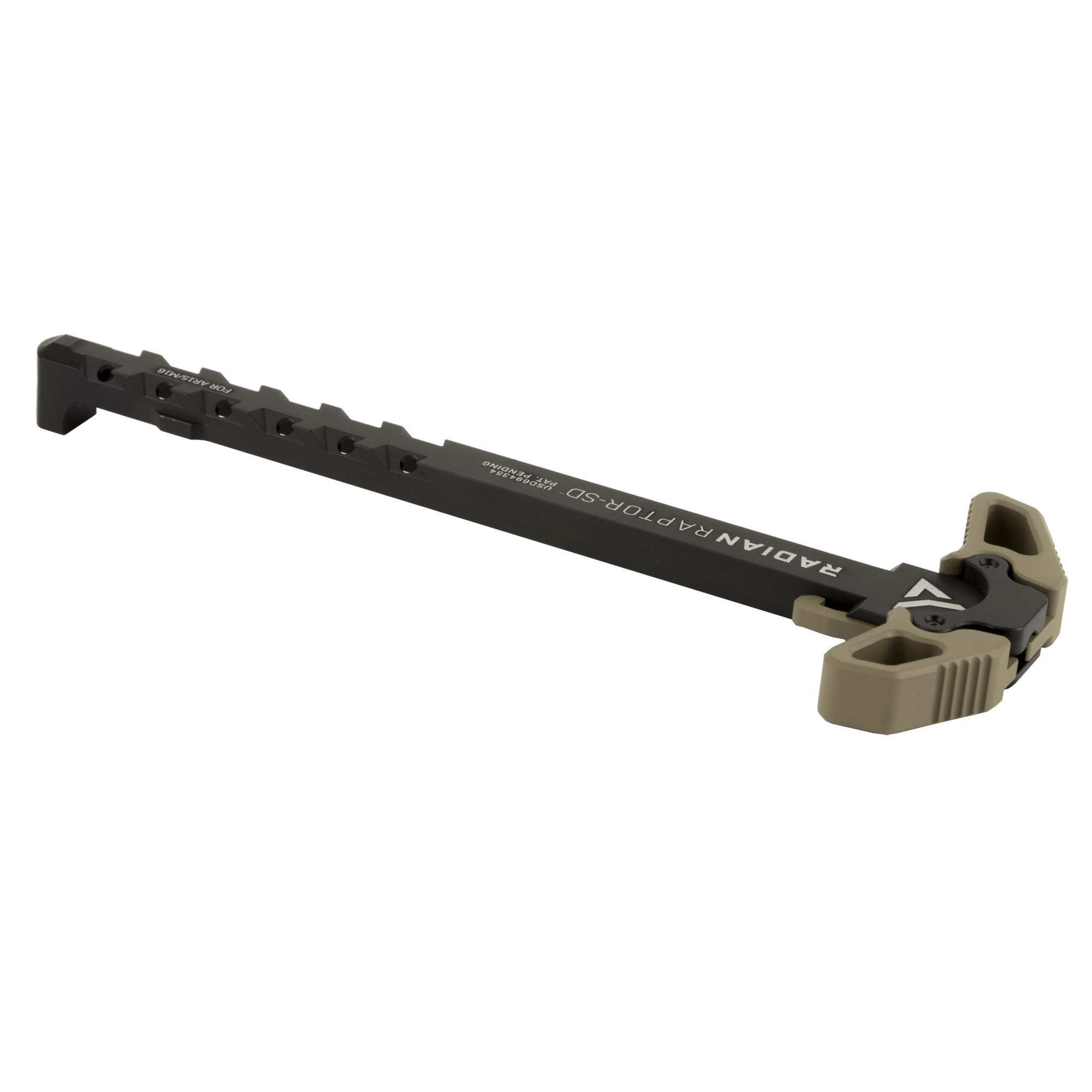 Radian Weapons R0066 Raptor SD Ambi Charging Handle, FDE, Gas Ported Shaft, Fits Mil-Spec AR-15/M16 Platform