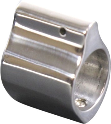 Guntec USA Low Profile Steel Gas Block 750 Diameter AR Gas System Stainless Finish