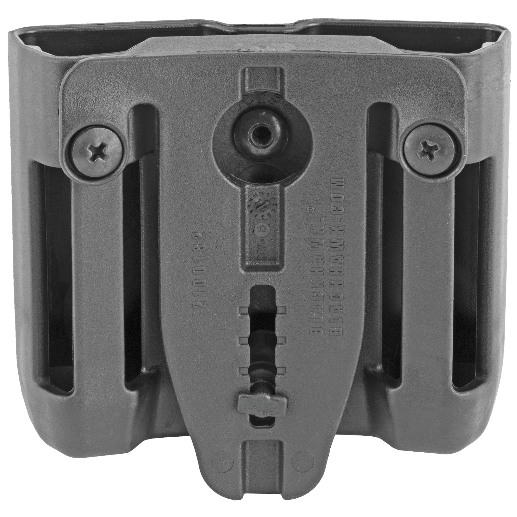 Blackhawk 410510PBK Double Mag Case  Black Polymer Belt Clip Compatible w/ Single Stack 9mm/10mm/40/45/357