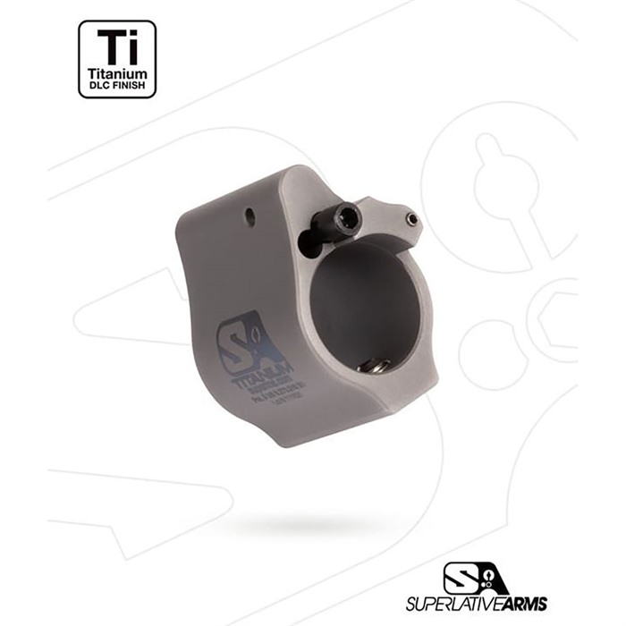 Superlative Arms AR15 Solid Titanium Adjustable Gas Block 0.936 Gray ClampOn