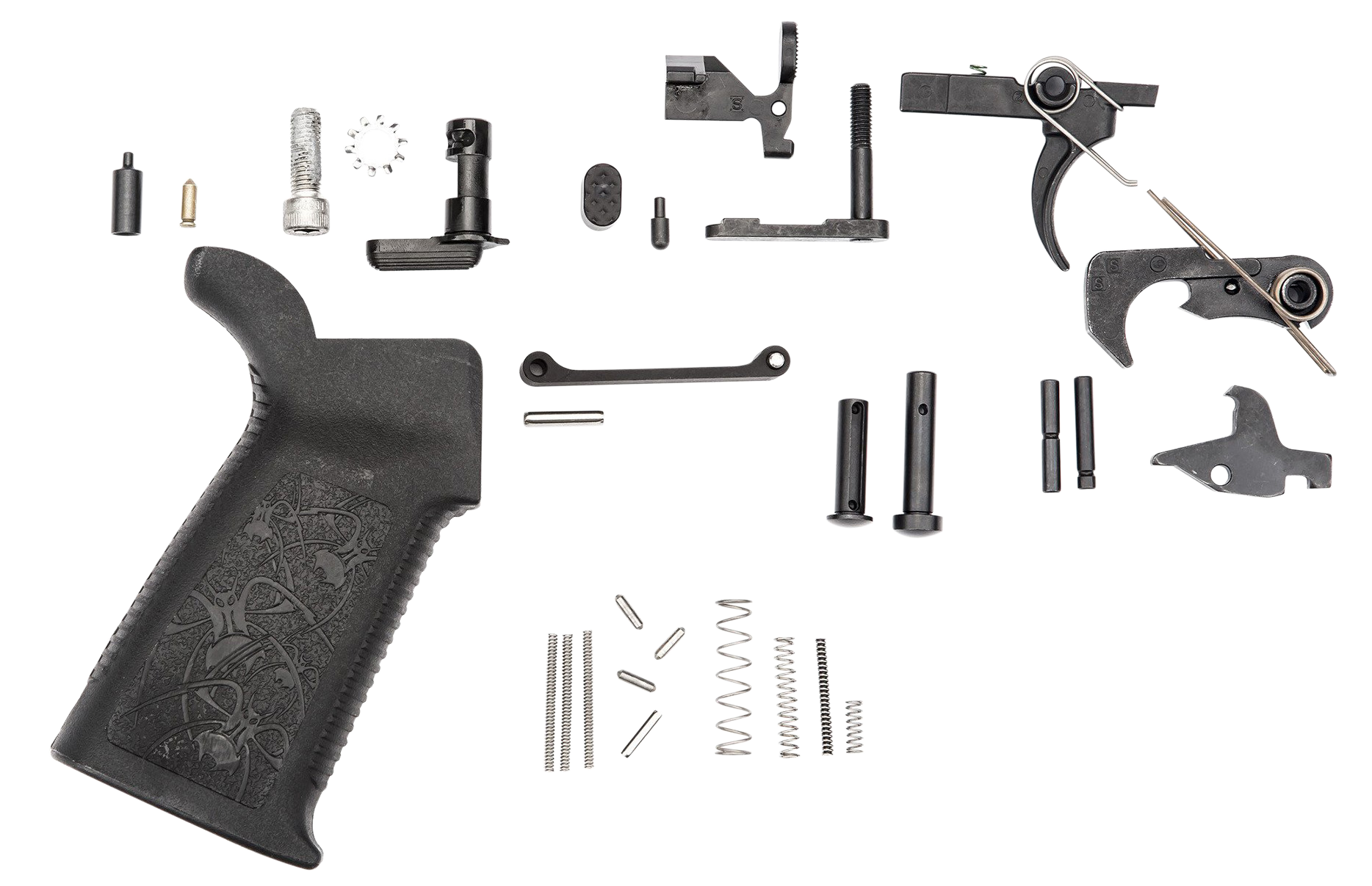 Spikes Tactical SLPK101 Lower Parts Kit Multi Caliber Oxide Steel AR