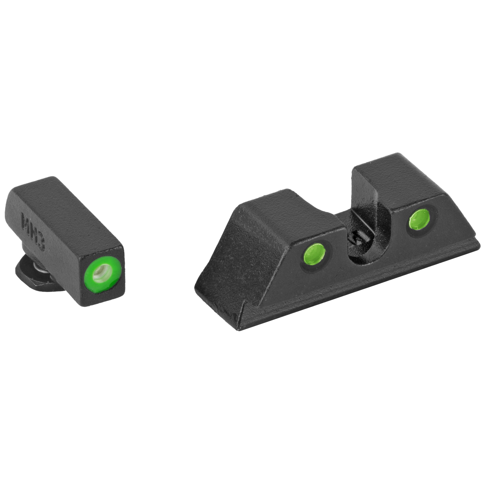 Meprolight HyperBright Green Tritium Front Green Outline Rear Sights for Glock