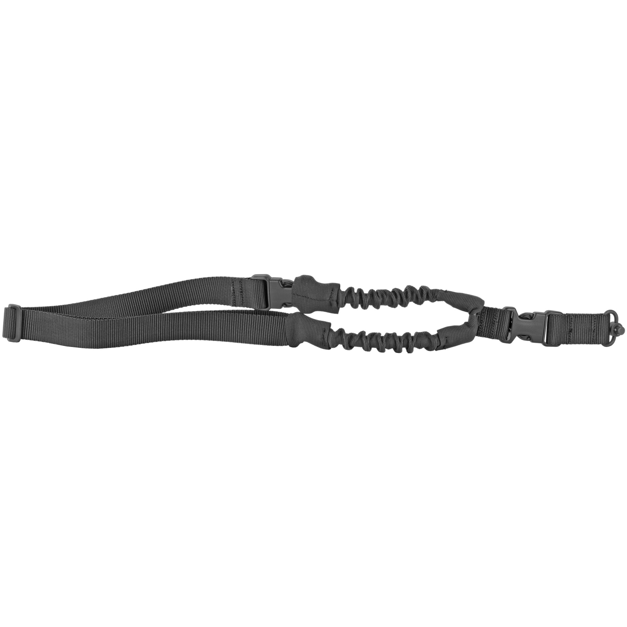 GrovTec US Inc GTSL52 Single Point made of Black Elastic with Bungee Design & 1.25" Push Button Swivels for Rifle/Shotgun