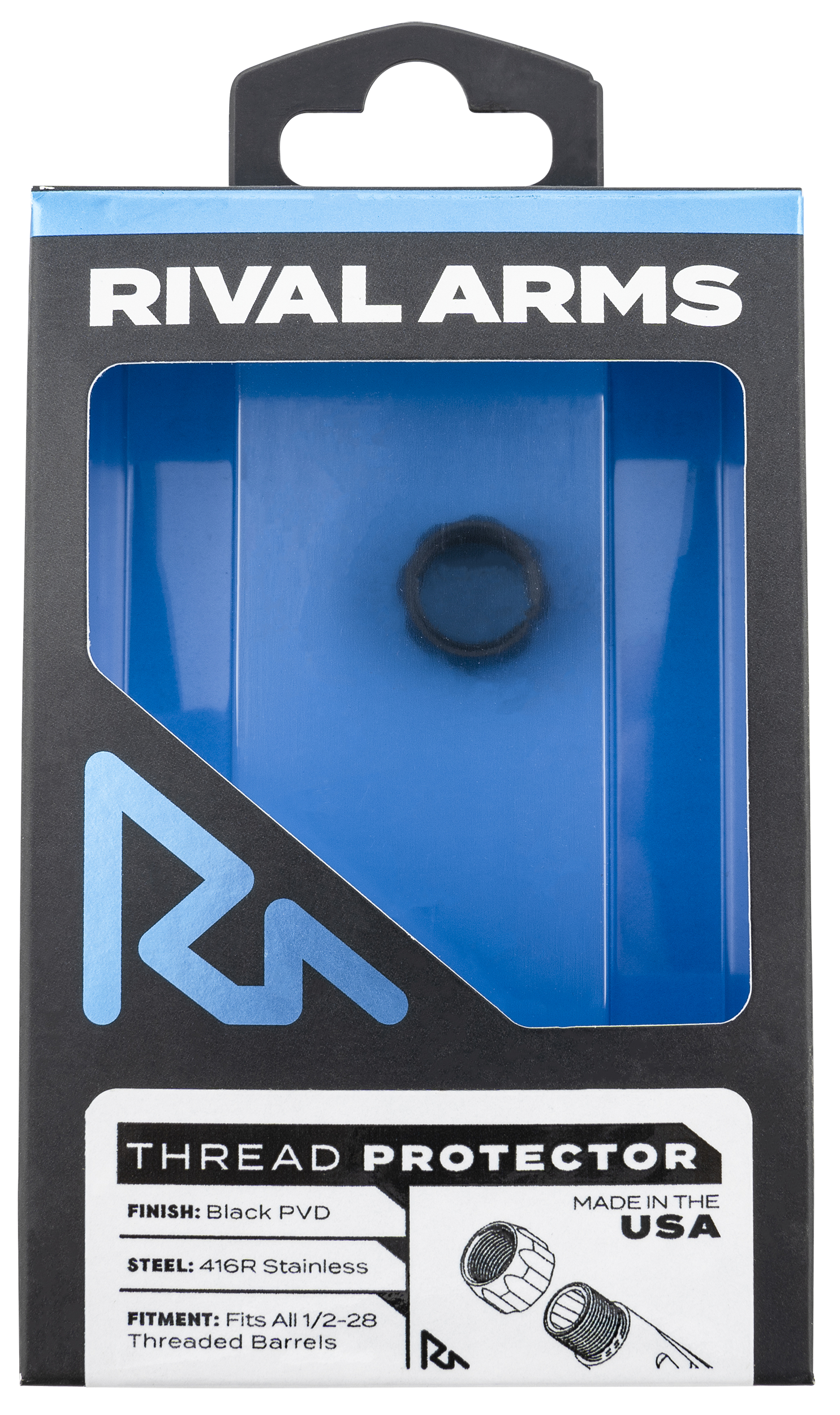 Rival Arms Thread Protector 9mm 1/2x28 416R Stainless PVD