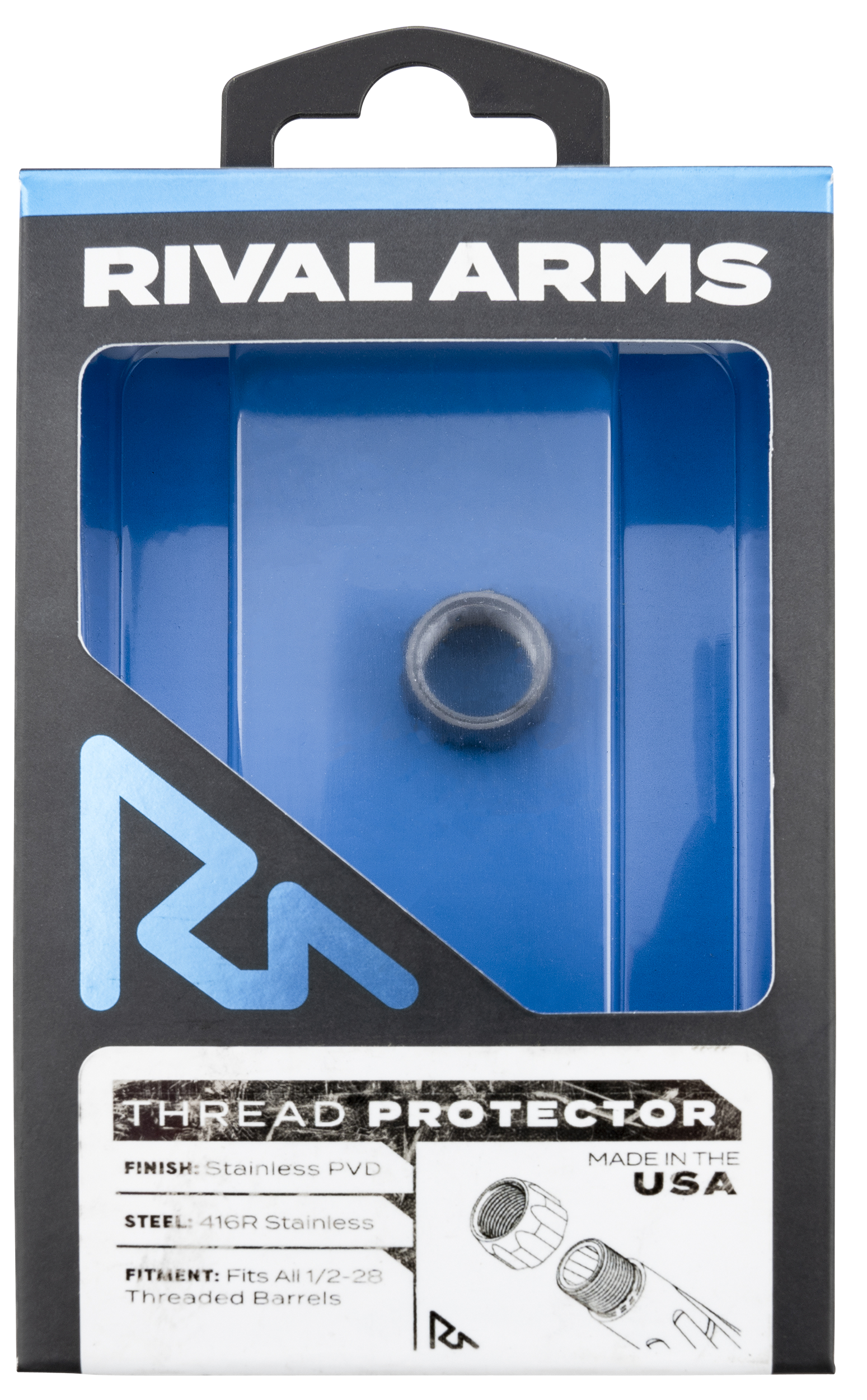 Rival Arms 9mm Luger Thread Protector 1/2-28 416R Stainless PVD