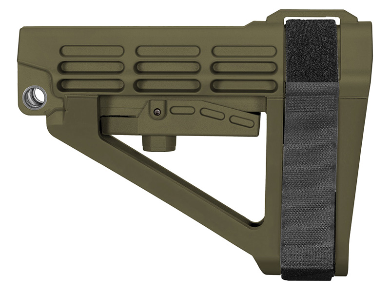 SB Tactical SBA4 X OD Green Adjustable AR Platform Stock Ambidextrous QD Sling