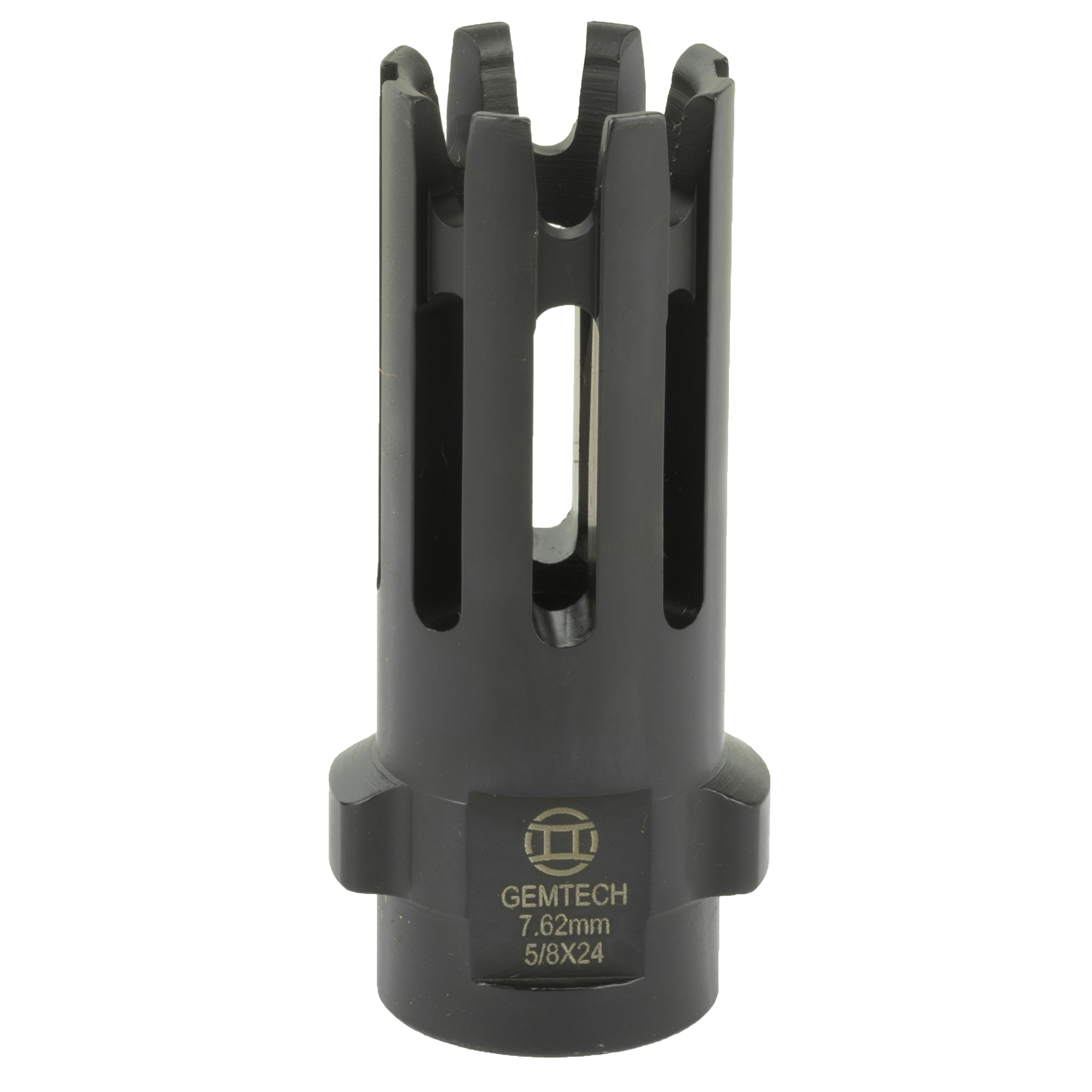 Gemtech 12153 Quickmounts Flash Hider Black Steel with 5/8"-24 tpi Threads & 2.40" OAL for 7.62mm AR-Platform