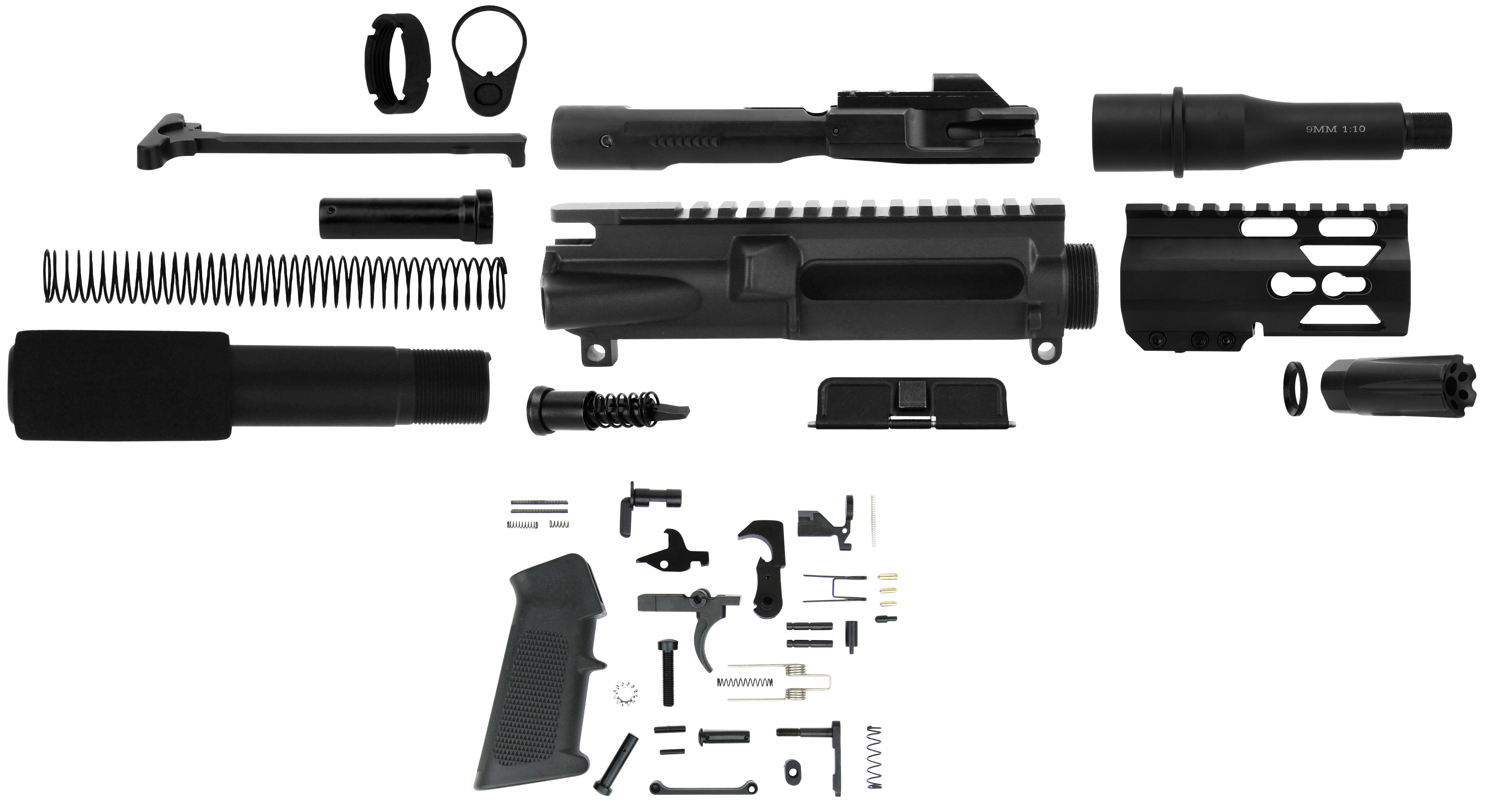 TacFire AR Build Kit 9mm Luger KeyMod Steel 1/2-36 TPI