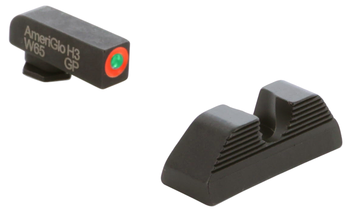 AmeriGlo GL351 Glock Green Front Tritium Orange Outline Serrated Rear