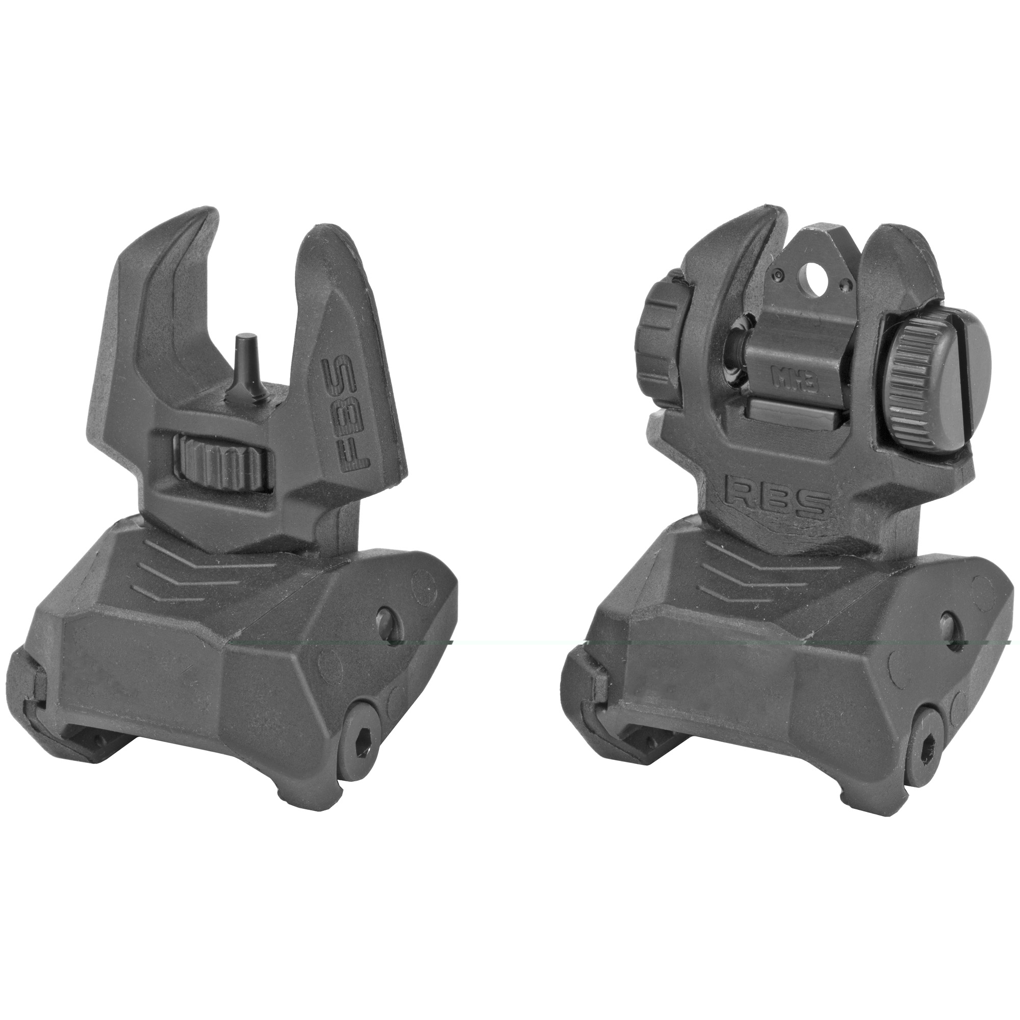 Meprolight USA 404100 FUBS Self Illuminated Flip Backup Sights  Black Green Tritium Front & Rear for AR-15