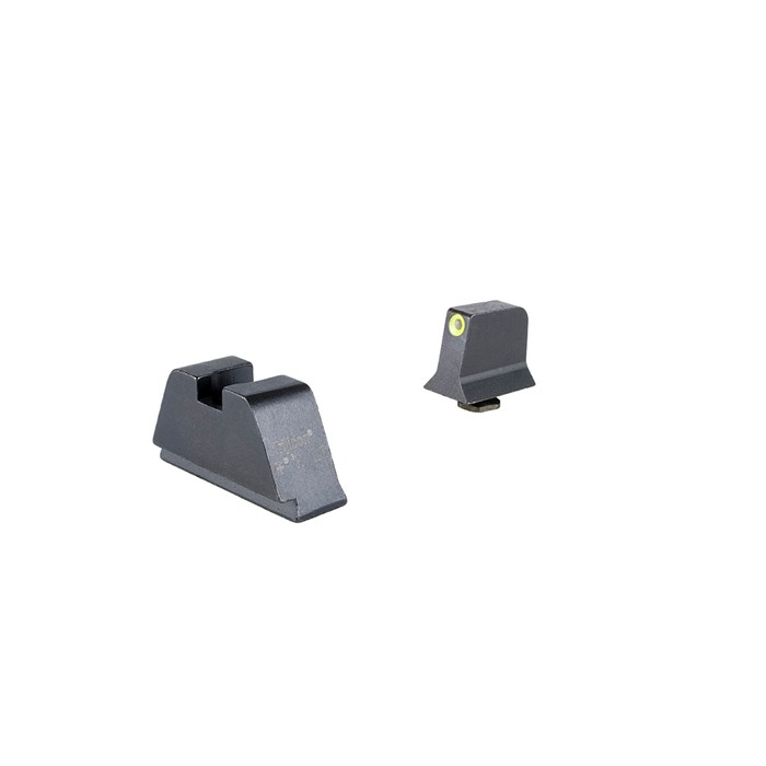 Trijicon Suppressor/Optic Height Sights Green Tritium Yellow Outline for Glock 17 17L 19 22