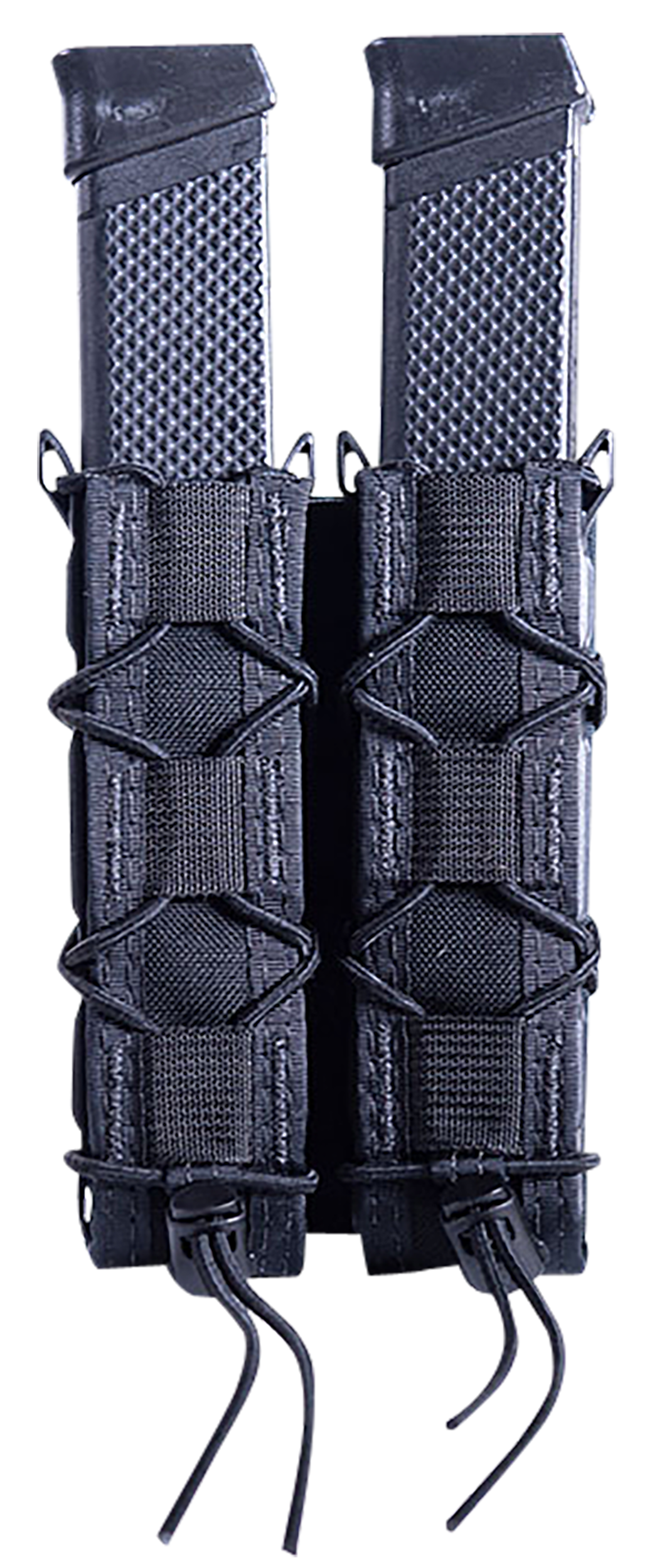 High Speed Gear 11EX02BK TACO Extended Mag Pouch Double, Black Nylon, Mounts to MOLLE & 2" Wide Belts