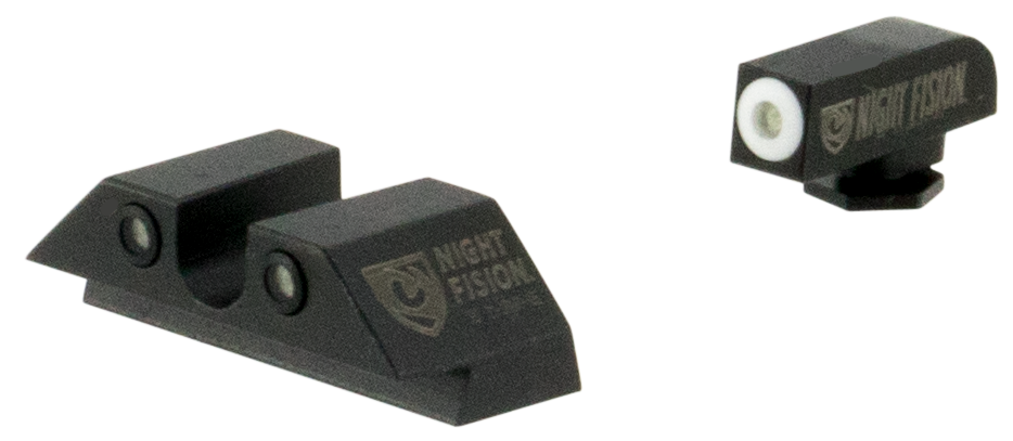 Night Fision Glock Tritium Sight Set Green Front White Outline Rear 17 19 22