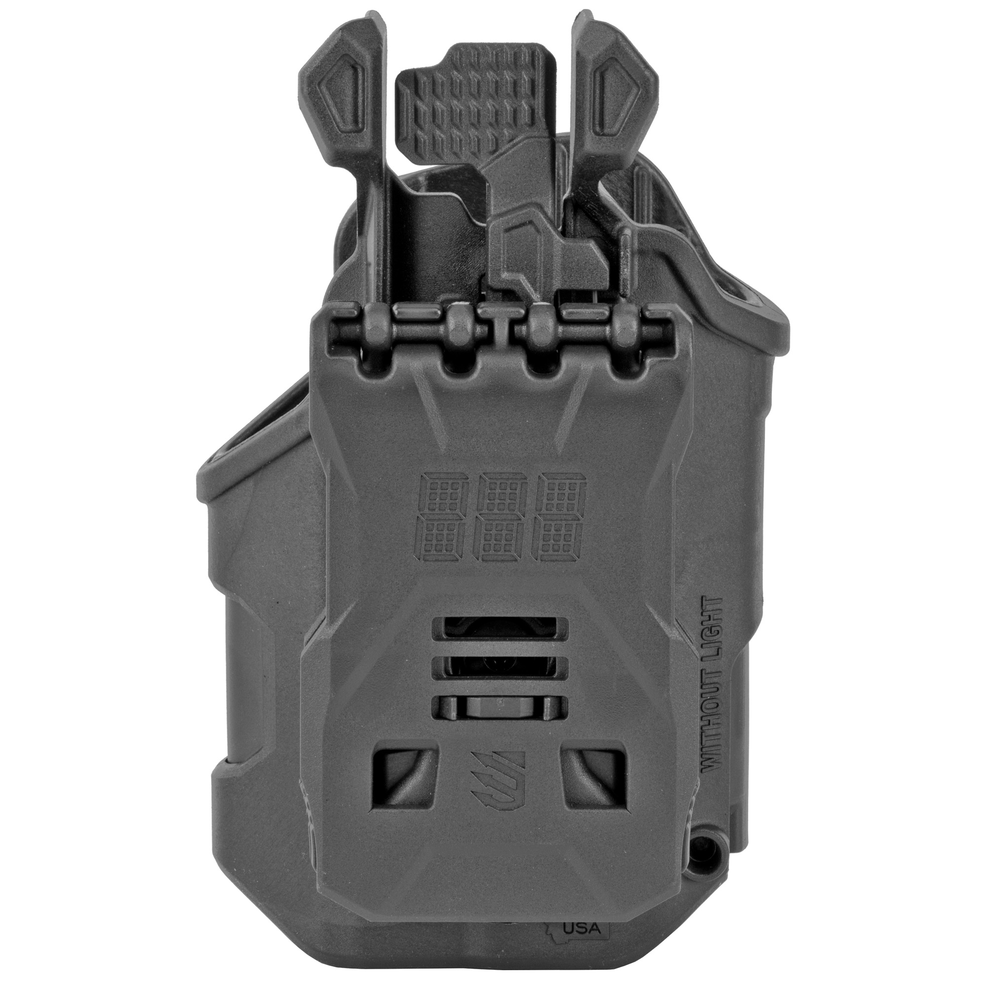 Blackhawk 410200BKR T-Series L2C Light Bearing OWB Black Polymer Belt Clip Compatible w/Glock 17/19/22/23/31/32/45/47 Right Hand