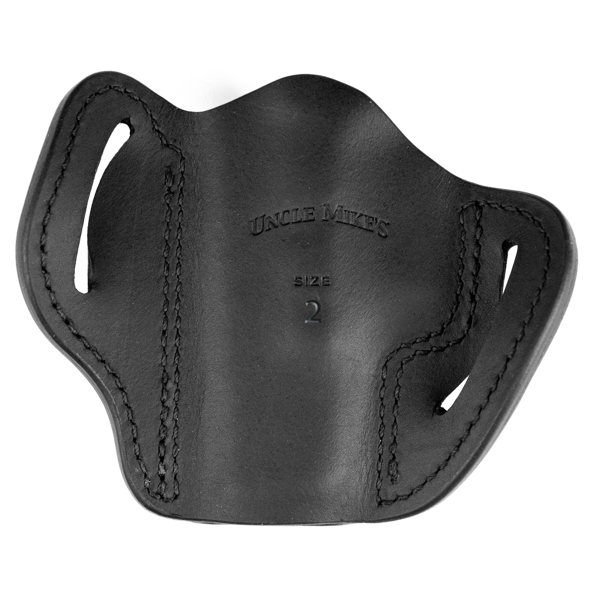 Uncle Mikes-leather(1791) UMOWB2MBLR Outside The Waistband Holster OWB Size 02 Matte Black Leather Belt Slide Fits Glock 17/19 Right Hand
