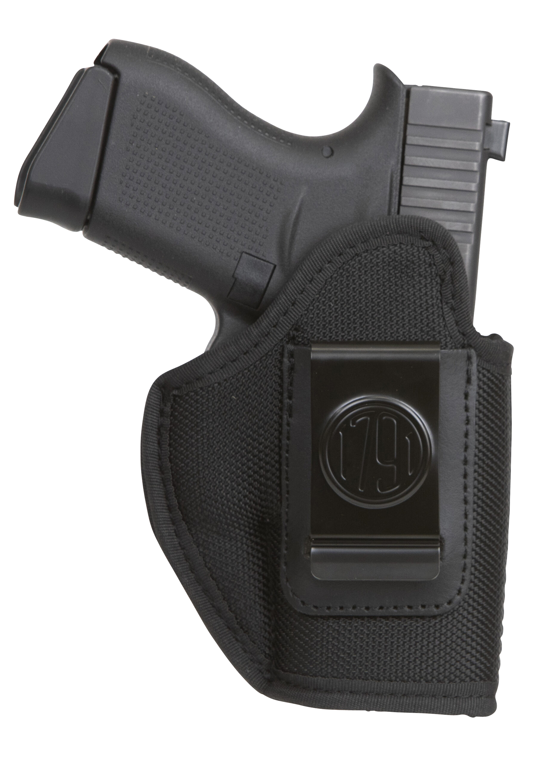 1791 Gunleather PNIWB3BLKL Premium Nylon  IWB Size 03 Black Ballistic Nylon Clip-On
