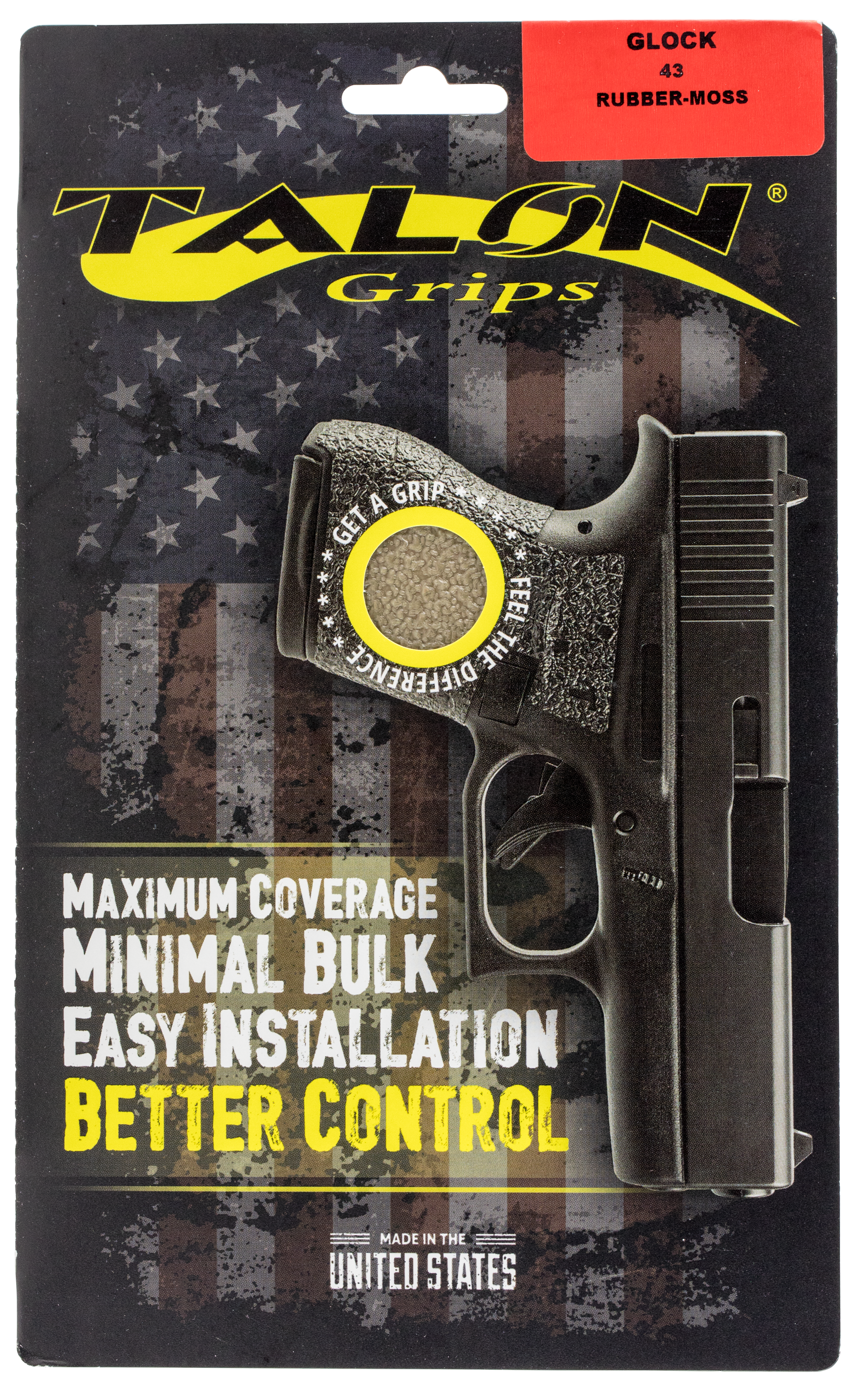 Talon Grips 100M Adhesive Grip for Glock 43 Moss Textured Rubber