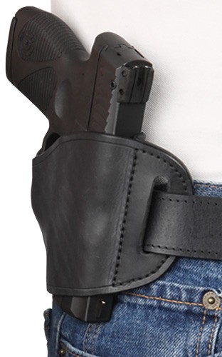 Bulldog MLBRS Molded  OWB Black Leather Belt Slide Fits S&W J Frame Fits 2-4" Barrel Right Hand