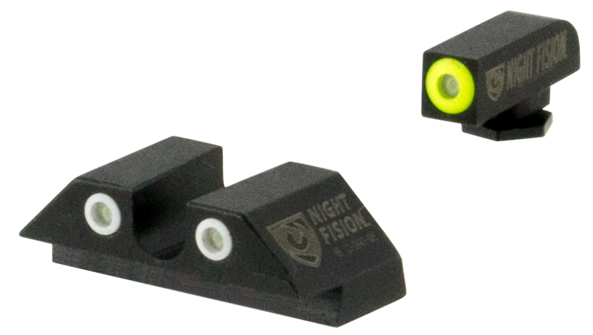 Night Fision Glock Tritium Sights Green Yellow Outline White Outline G17G19G22