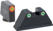 AmeriGlo Gl331 Optic Glock XL Tall Green Tritium Front Orange Rear White Sight Set