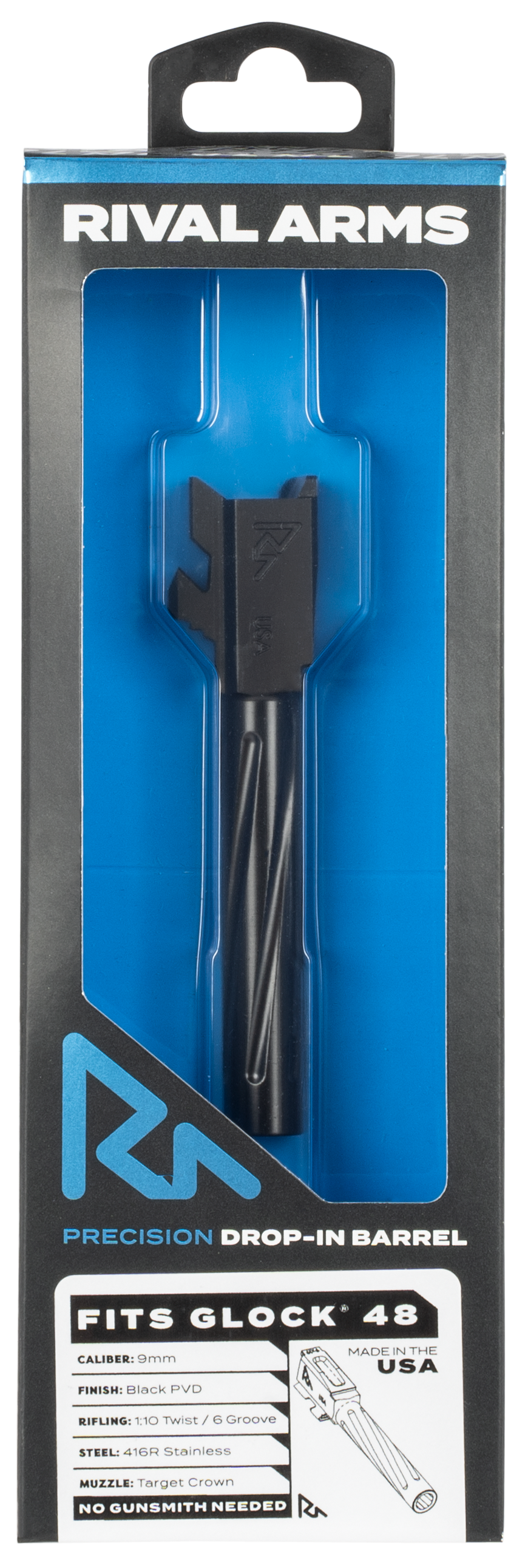 Rival Arms RA20G801A Precision V1 Drop-In Barrel 9mm Glock 48 4.17in