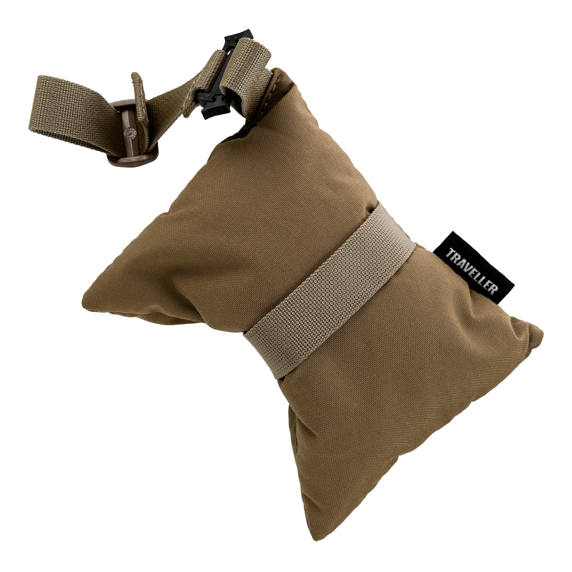 Mdt Sporting Goods Inc 108049-COY Traveller Shooting Bag Coyote Brown Nylon Webbing Straps 500D Cordura Fabric House Fill 1lb