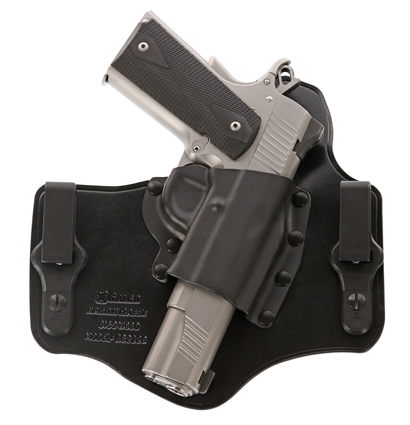 Galco KC600B KingTuk Classic IWB Black Kydex/Leather UniClip Compatible w/Glock 42 Belt 1.75" Wide Right Hand