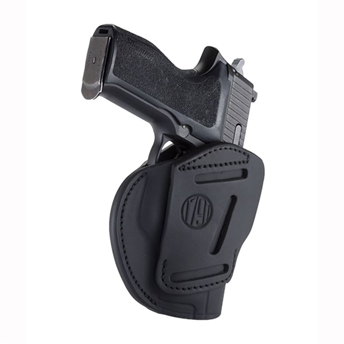 1791 Gunleather 3WH5SBLA 3-Way IWB/OWB Size 05 Stealth Black Leather Belt Loop Compatible w/ Glock 17 Compatible w/ Springfield XD Compatible w/ S&W M&P Compatible w/ HK VP9 Ambidextrous Hand